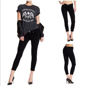 HUDSON Harkin Crop Super Skinny Cuff Jean, Black, Size 31 (US 12)